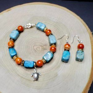 Handmade Beaded Bracelet & Earrings Set
